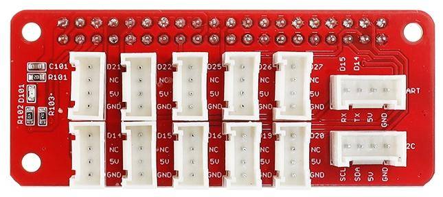 Elecrow Crowtail Stackable Shield für Raspberry Pi, GPIO 10x, IIC, UART, JST-PH 2,0 4-Pin