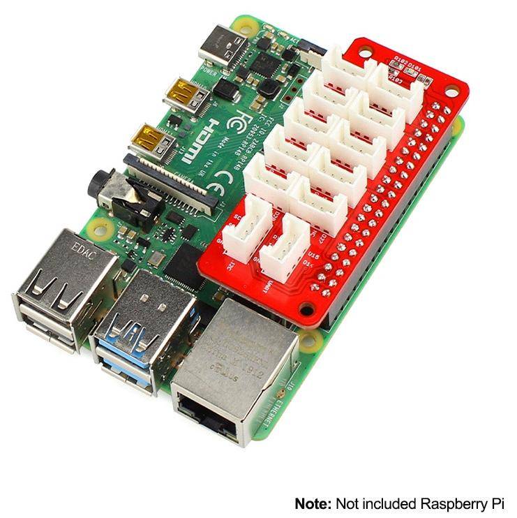 Elecrow Crowtail Stackable Shield für Raspberry Pi, GPIO 10x, IIC, UART, JST-PH 2,0 4-Pin