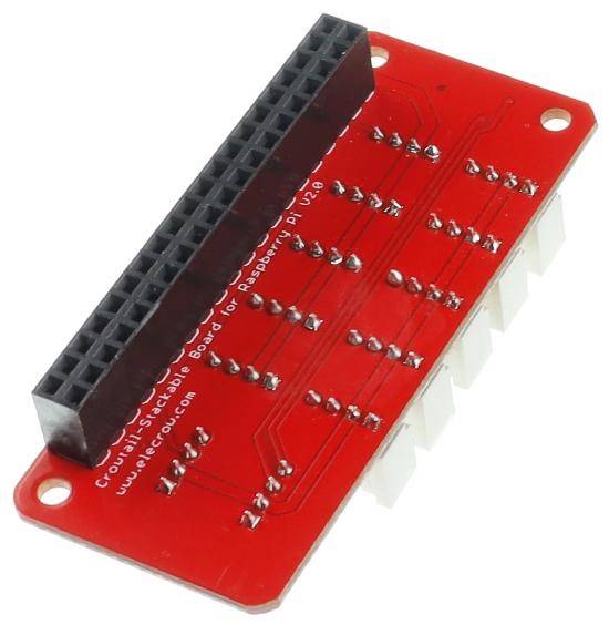 Elecrow Crowtail Stackable Shield für Raspberry Pi, GPIO 10x, IIC, UART, JST-PH 2,0 4-Pin