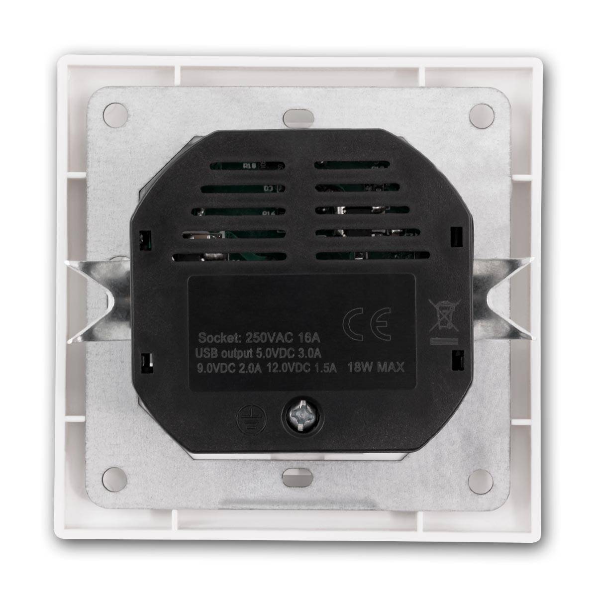 McPower - FLAIR Schuko-Steckdose weiß mit USB-C, m Rahmen