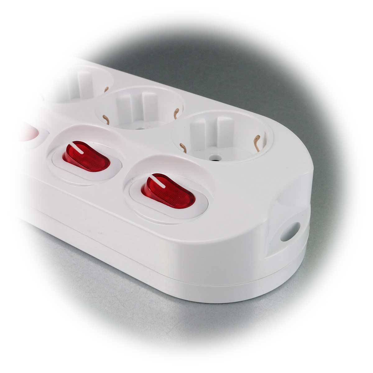 ChiliTec - Tischsteckdose mit Einzelschaltung 5-fach, weiß