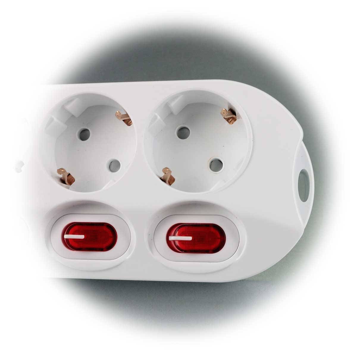 ChiliTec - Tischsteckdose mit Einzelschaltung 5-fach, weiß