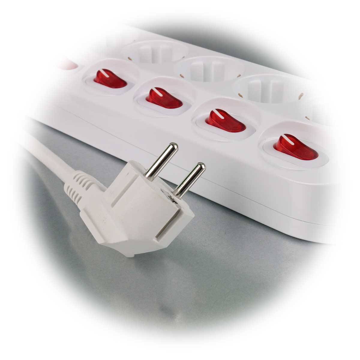 ChiliTec - Tischsteckdose mit Einzelschaltung 5-fach, weiß