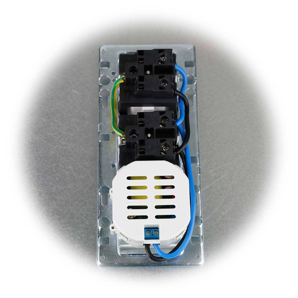 ChiliTec - 2-fach Aufbau-Steckdosenblock + 2x USB, weiß matt