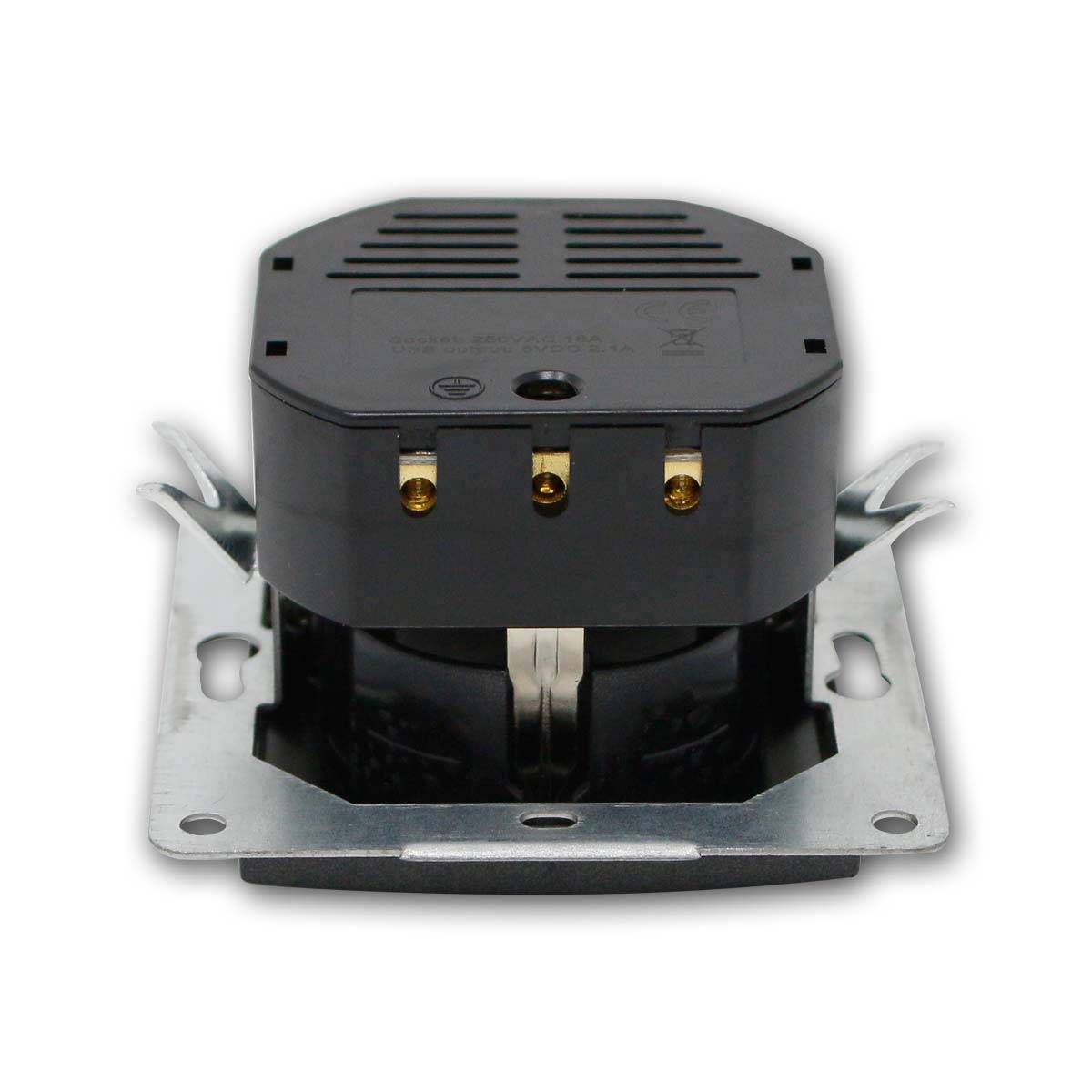 McPower - FLAIR Schutzkontakt-Steckdose mit 2x USB, mRahmen