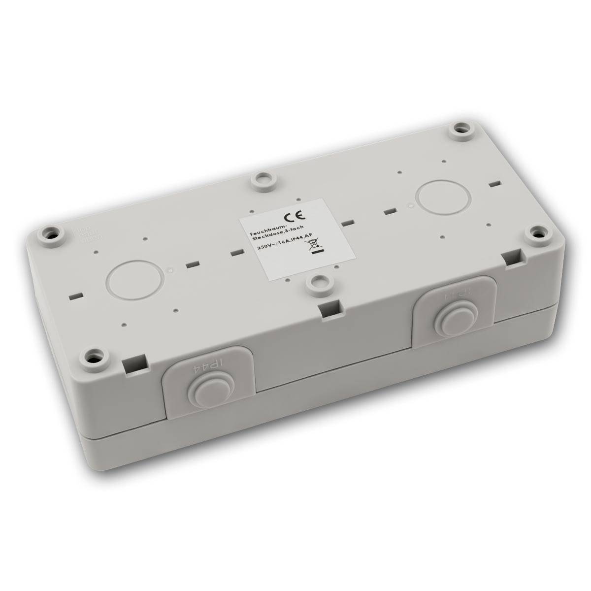 McPower - Feuchtraum Dreifachsteckdose "Taff", 250V/16A IP44