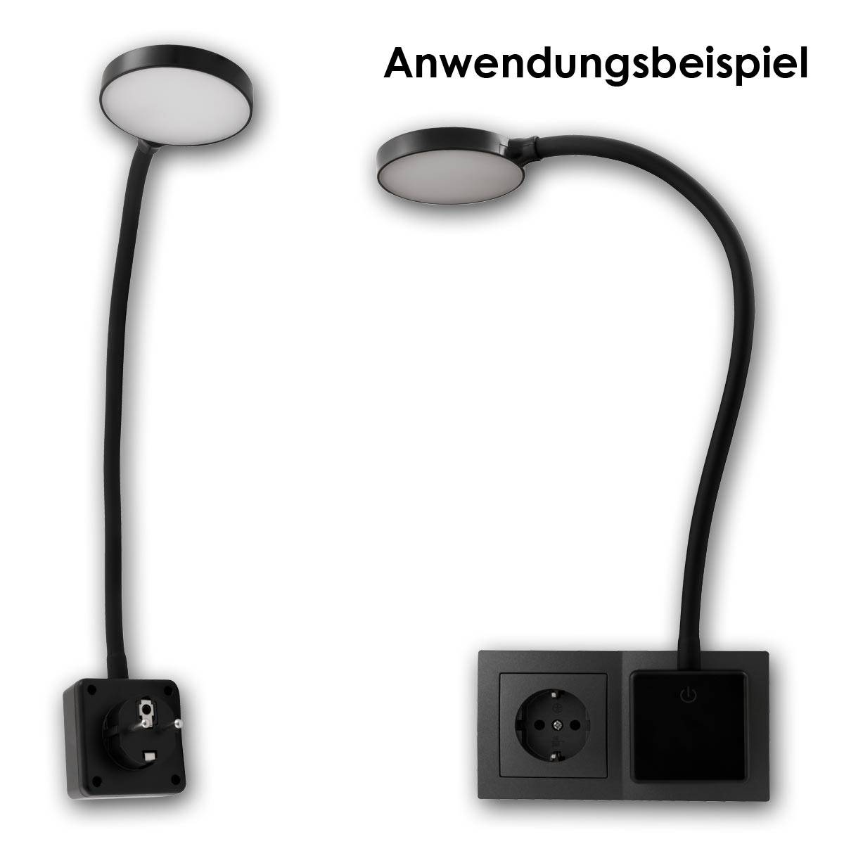 einlicht - LED Steckdosenleuchte HALO sw 3,3W 438lm step-dimm