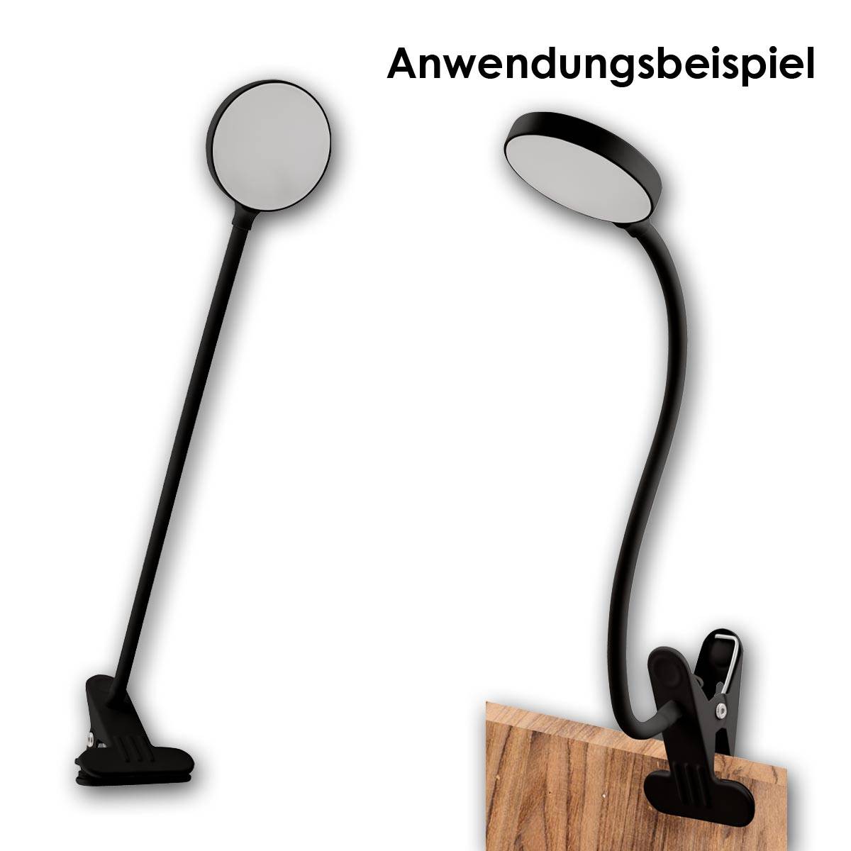 einlicht - LED Klemm-Leseleuchte HALO sw 3,3W 438lm step-dimm