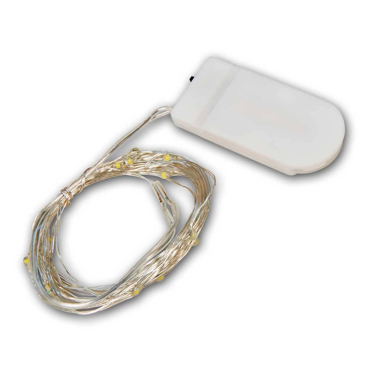 McShine - LED Draht-Lichterkette "Micro", 20 LEDs, warmweiß