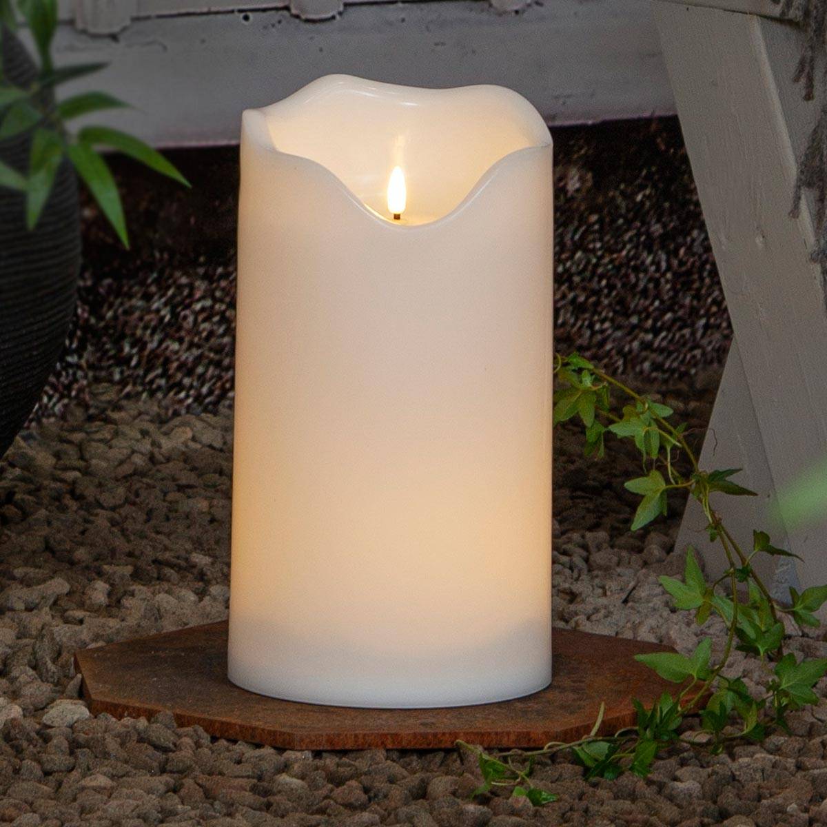 Star Trading - XXL Outdoor LED Kerze GRAND 30cm, 3D Flamme, Timer