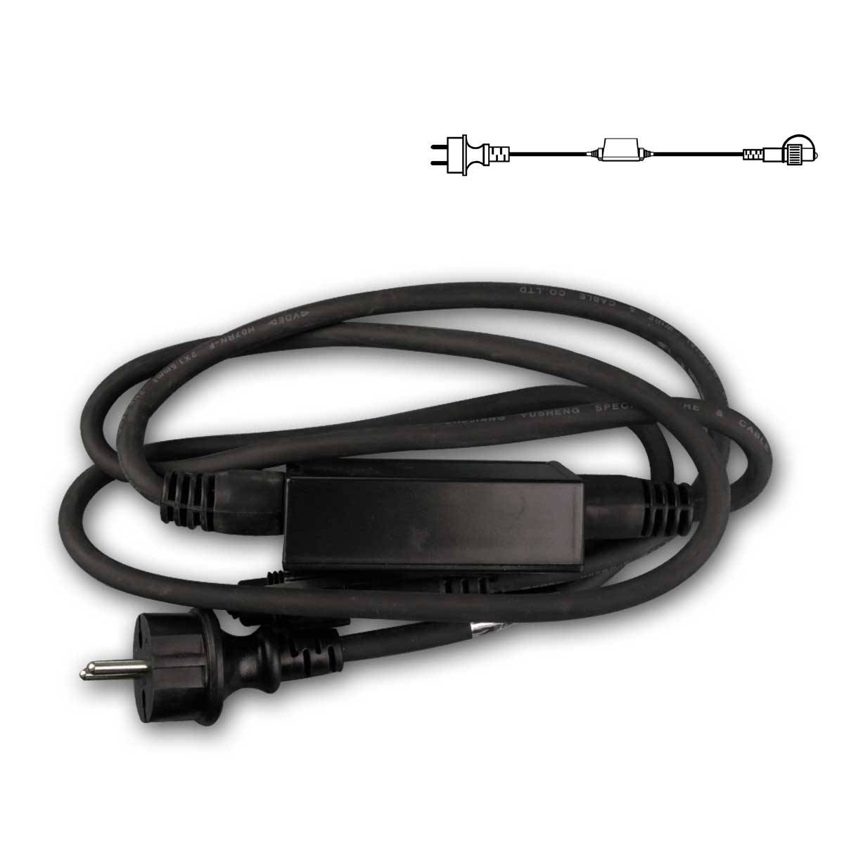 Star Trading - System LED Startkabel schwarz, 1,8m, IP44, 230V