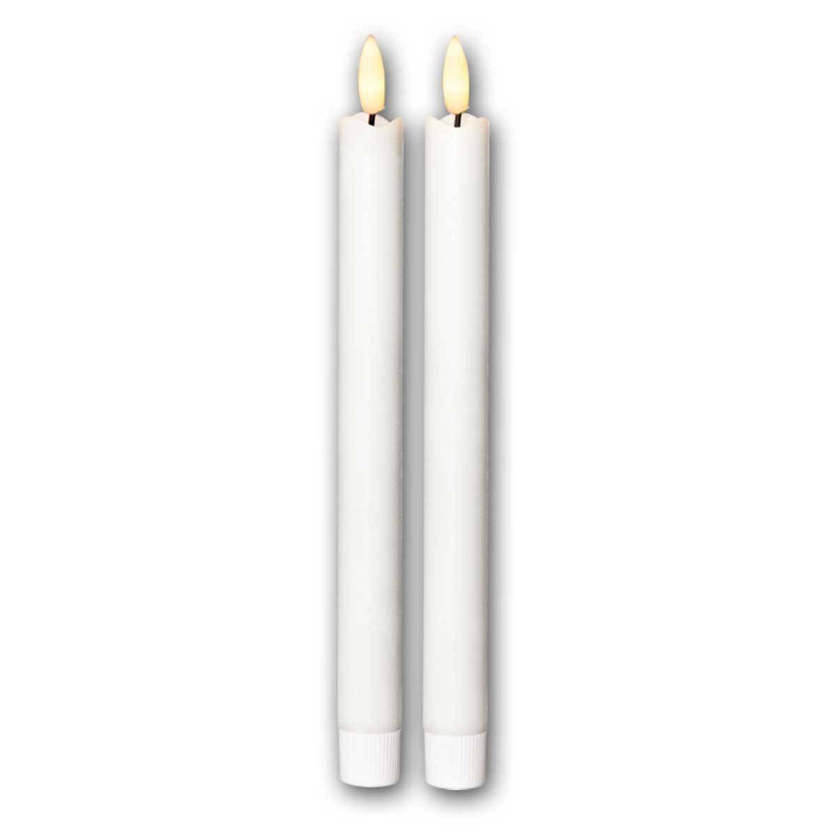 Star Trading - LED Stabkerzen "Flamme", 2er Set, weiß, 25x2,1cm