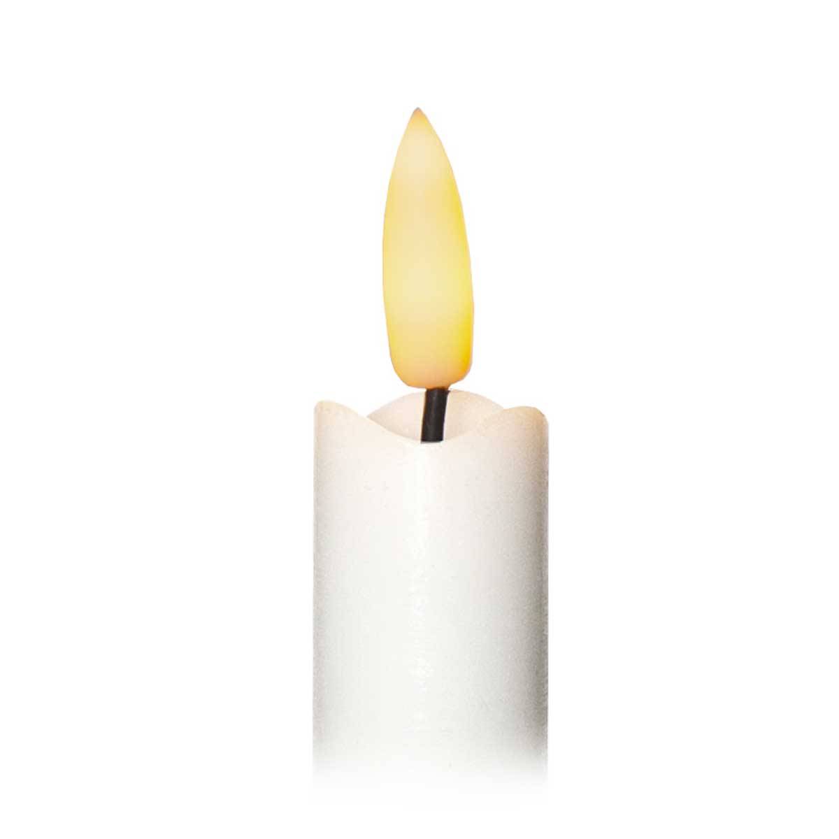 Star Trading - LED Stabkerzen "Flamme", 2er Set, weiß, 25x2,1cm