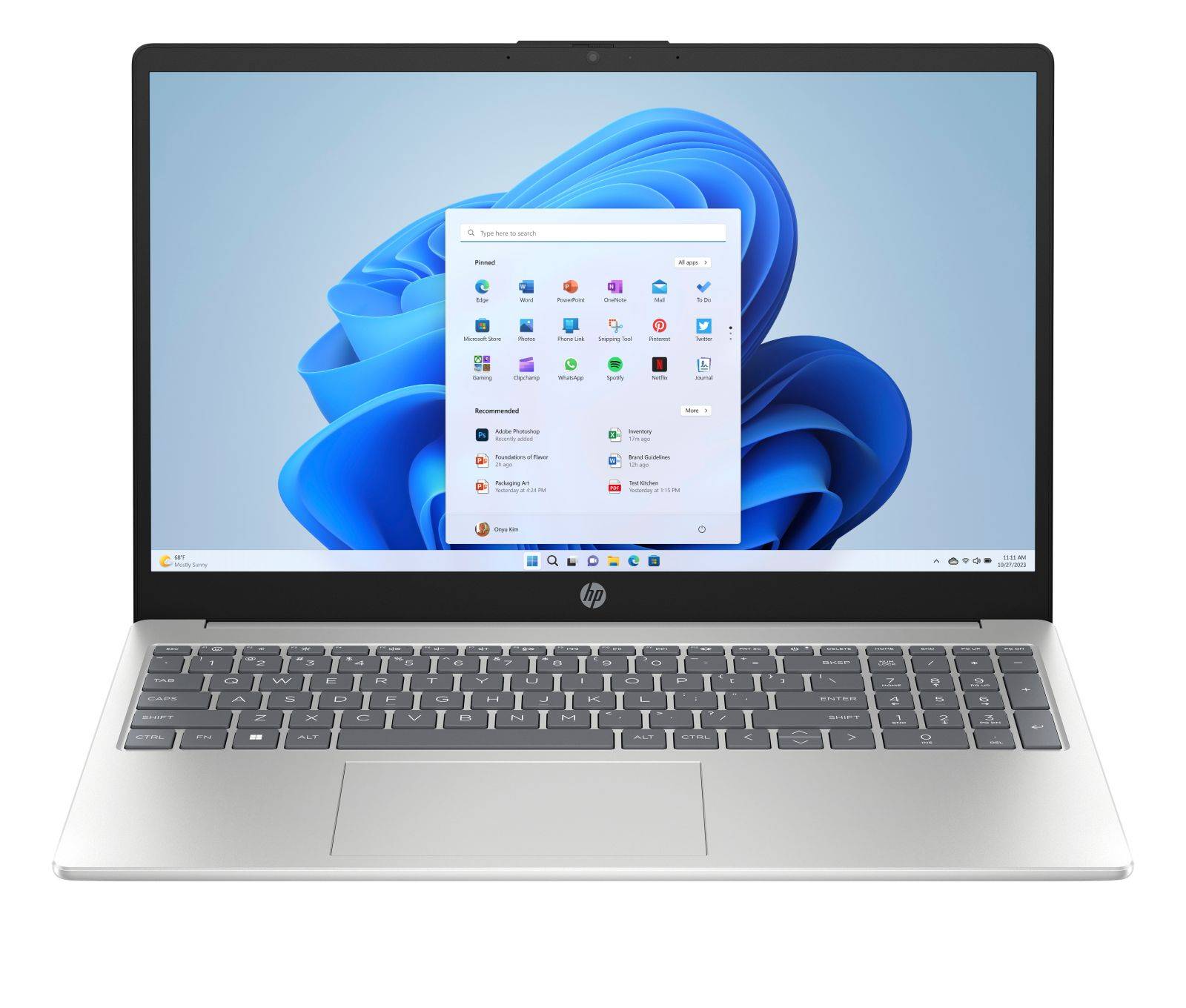 HP 15-fd0519ng Laptop 39,6 cm (15,6 Zoll), 4 GB RAM, 128 GB UFS, Intel® N150 (D46JREA#ABD)