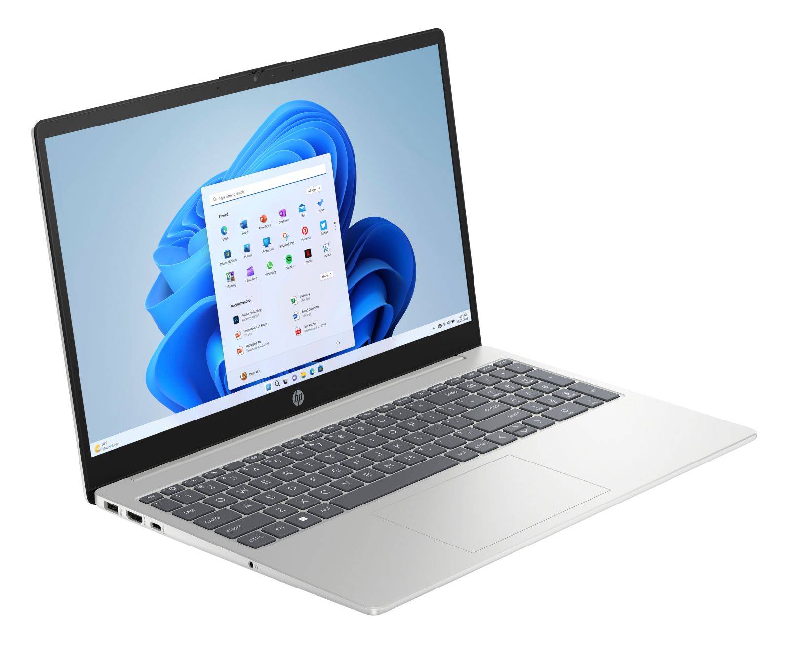 HP 15-fd0519ng Laptop 39,6 cm (15,6 Zoll), 4 GB RAM, 128 GB UFS, Intel® N150 (D46JREA#ABD)