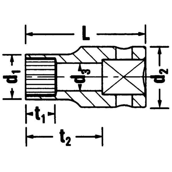 Stahlwille 40aSP Spline-Drive-Nuss 1/4" 10 mm