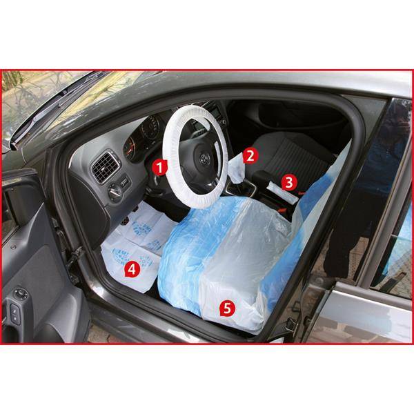 KS TOOLS Innenraum-Schoner Set 5 in 1 PKW 100 Stk. - 500.8110