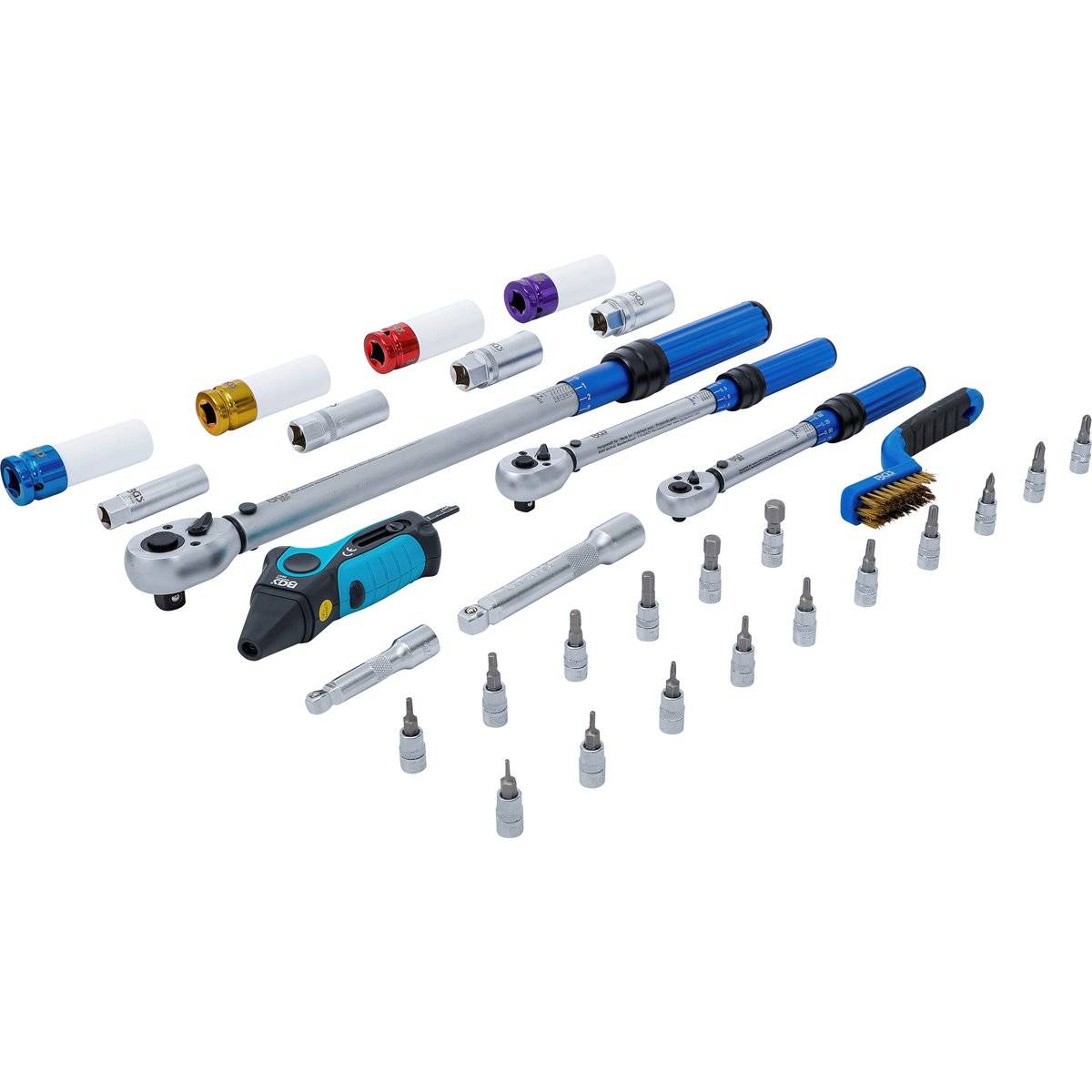BGS Drehmomentschlüssel-Satz Abtrieb Außenvierkant 6,3 mm (1/4") 10 mm (3/8") 12,5 mm (1/2") | 31-tlg. - 74305
