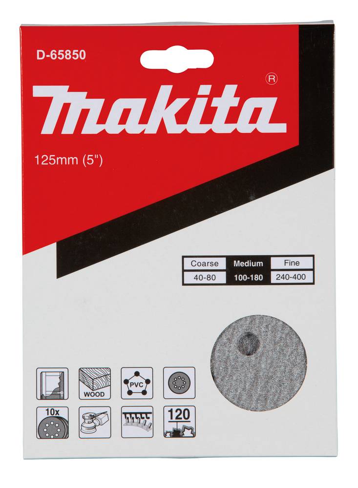 Makita D-65850, Tellerschleifer, Holz, Makita, Grau, Rund, 12,5 cm