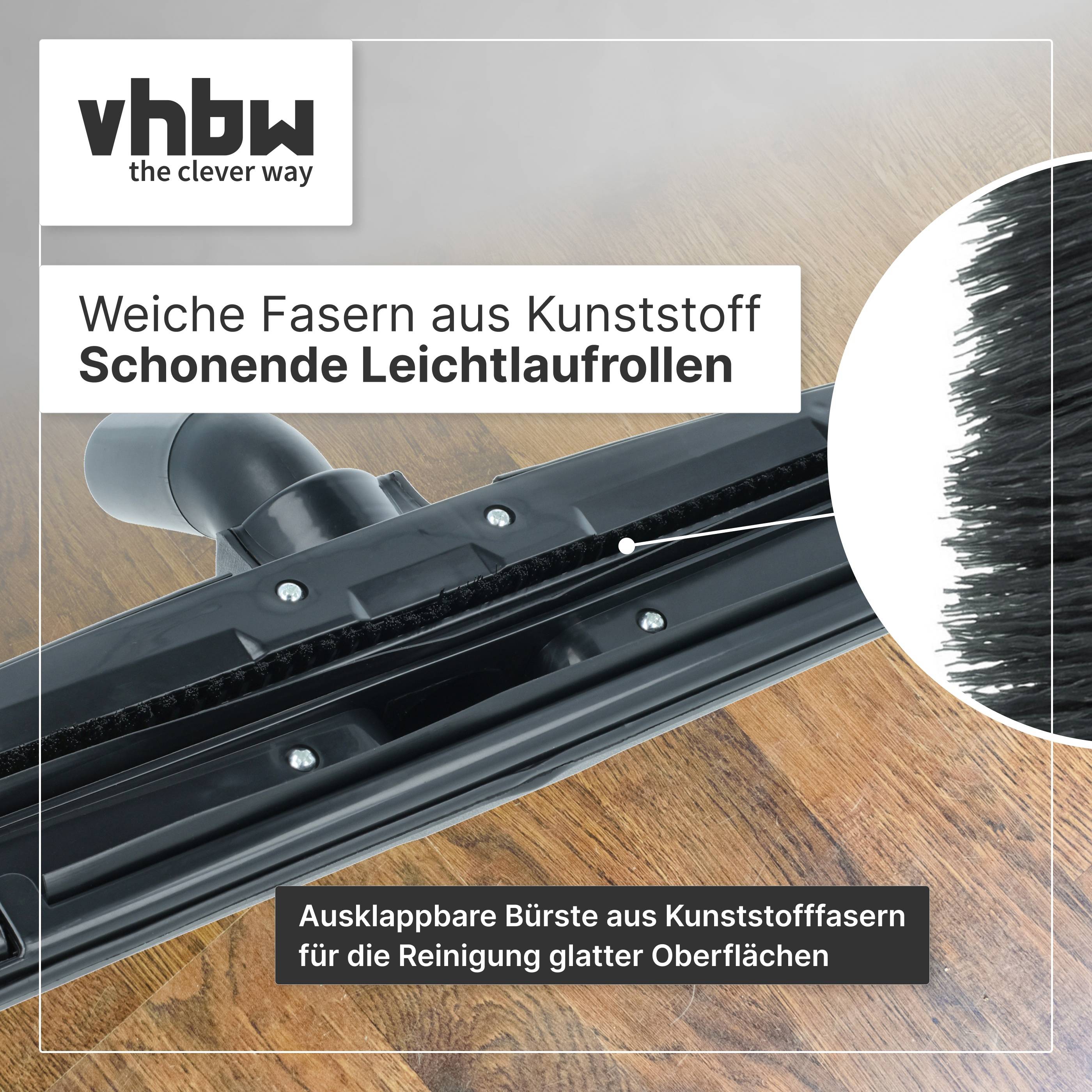 vhbw 5x Bodendüse für Teppiche kompatibel mit Hitachi CV-185, CV-100, CV-160, CV-180, CV-145, CV-140 Staubsauger mit