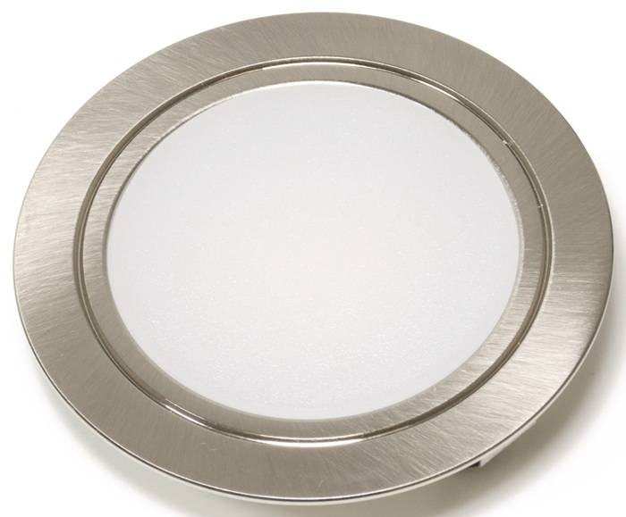 Einbauleuchte Chip HE 58 Emotion 24V DC 2,5 W Zuleitung 1800mm Rahmenf. VA,geb.