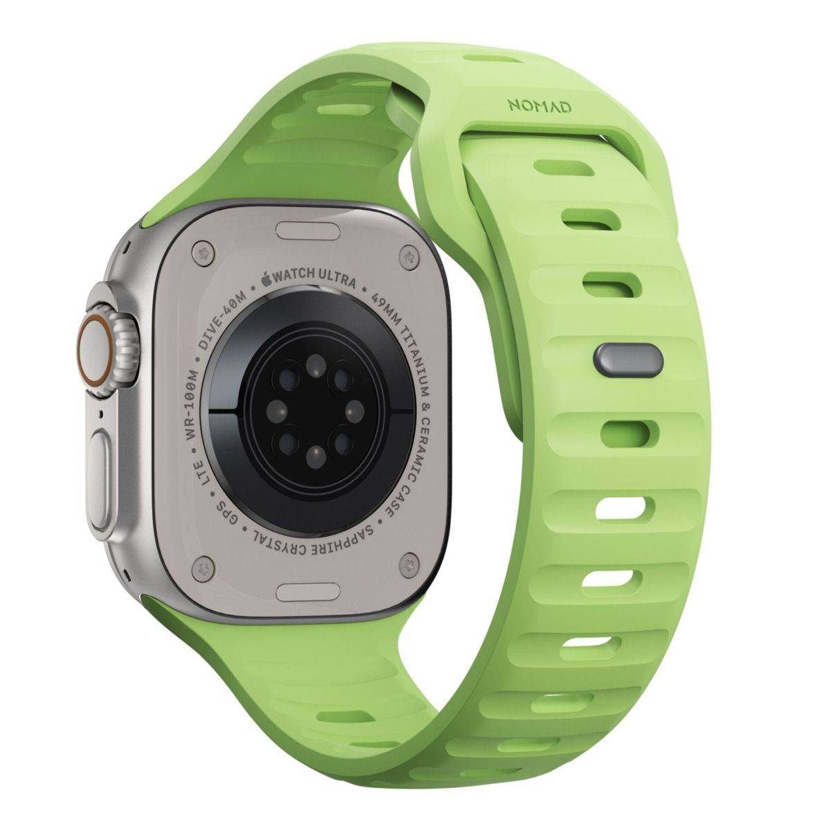 Nomad Sport Band, Band, Smartwatch, Hellgrün, Apple, Ultra / 46mm, Gummi