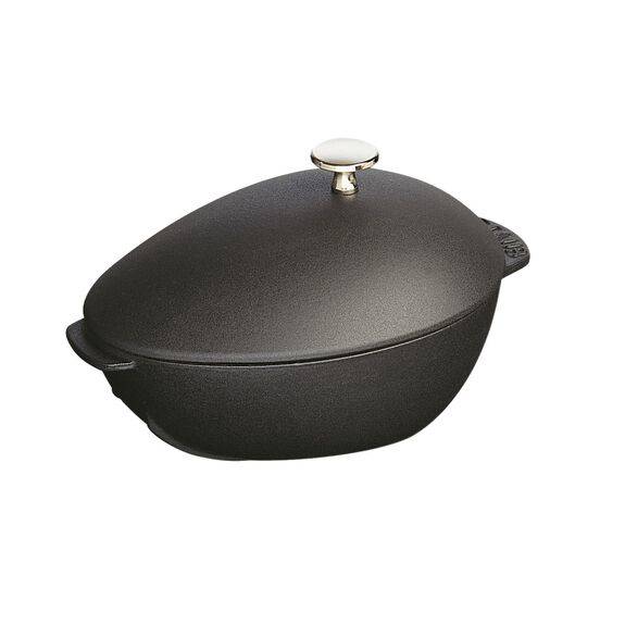 ZWILLING - Staub Mussel pot, Einzelpfanne, Schwarz, Eisenguss, 2 l, 3,2 kg