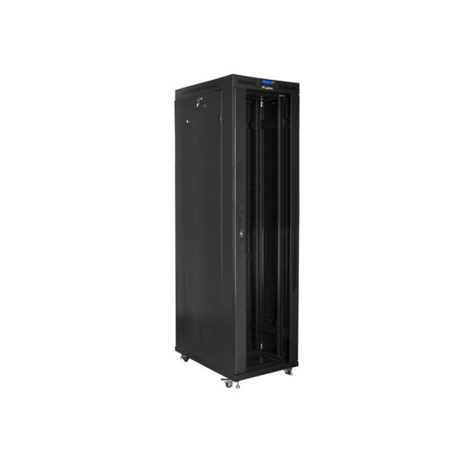 Lanberg Schrank Netzwerkschrank - mit 4 Lüfter, Display - Schwarz, RAL 9004 - 47U - 48.3 cm (19")