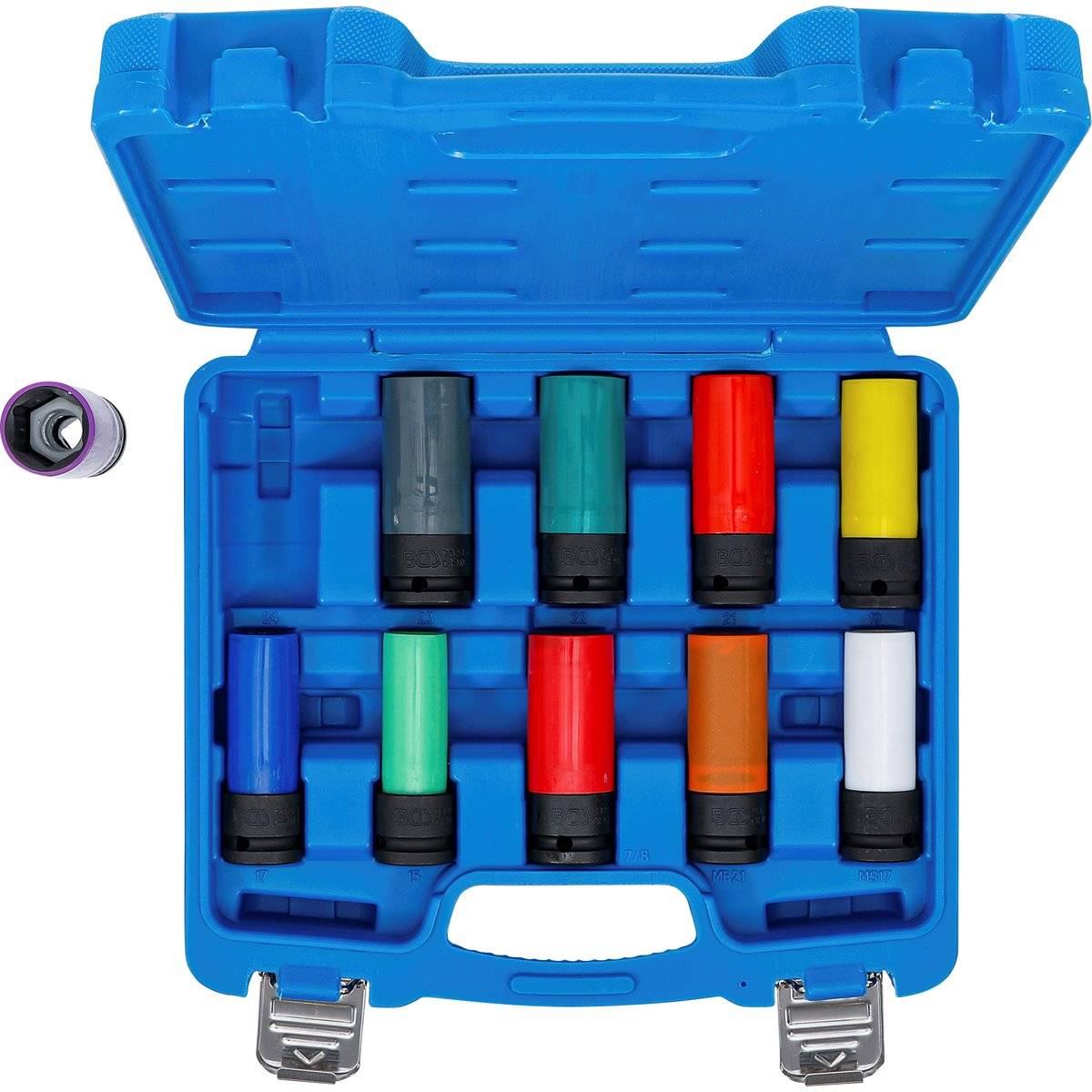 BGS 7311 Kraft-Schoneinsatz-Satz, Antrieb Innenvie rkant 12,5 mm (1/2"), SW 15 - 24 mm und Spezial-Ra