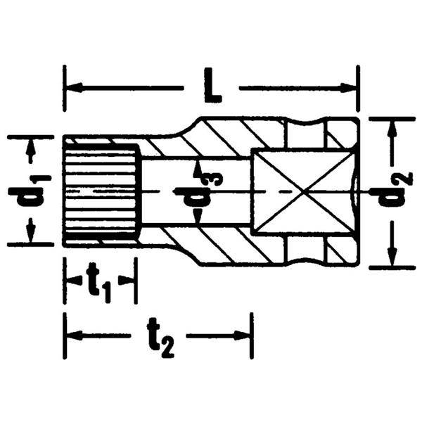 3/8" Steckschlüsseleinsatz SW 7/16" L.28mm