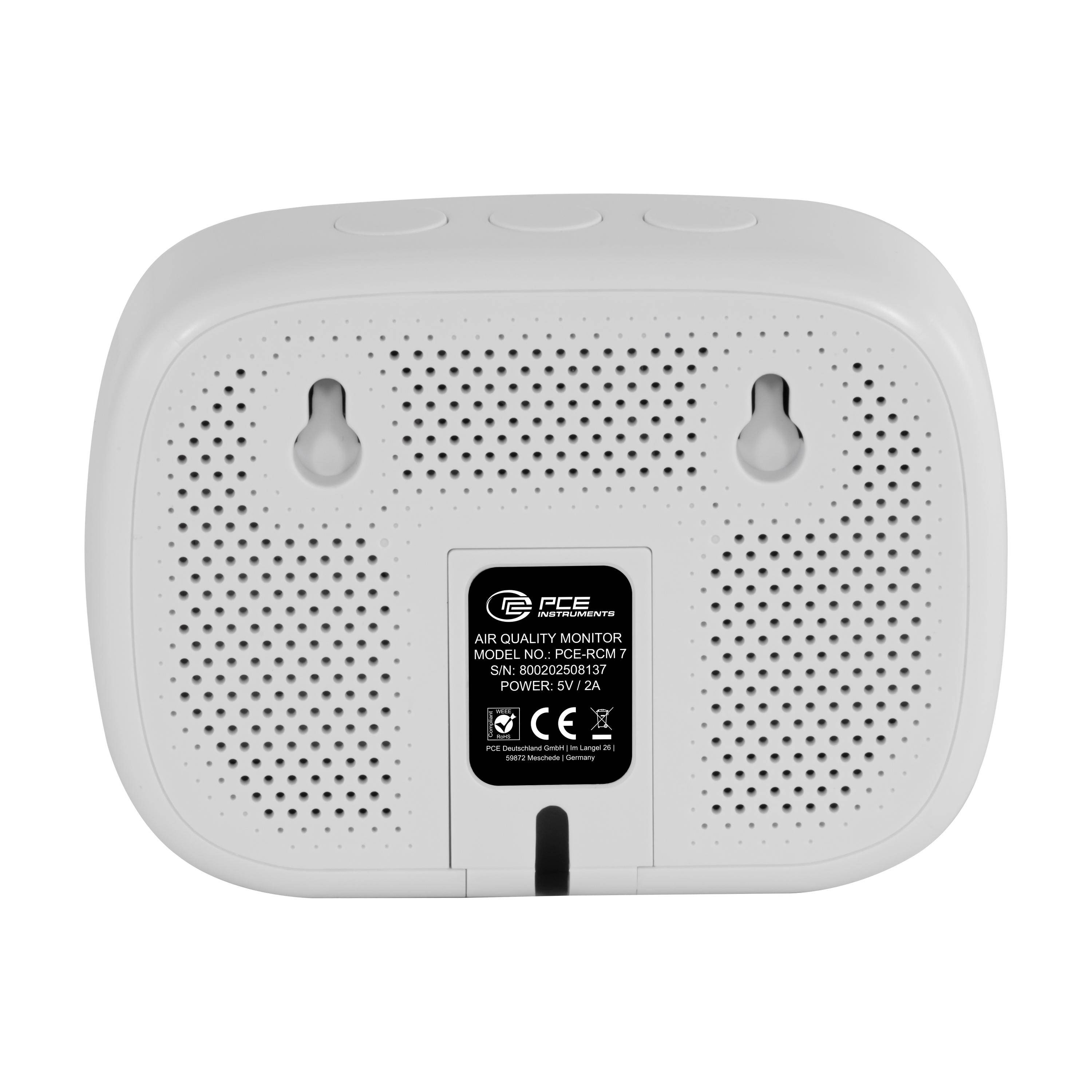 PCE Instruments Kohlendioxid-Messgerät PCE-RCM 7 CO2 mit Temperaturmessfunktion, mit USB-Schnittstelle