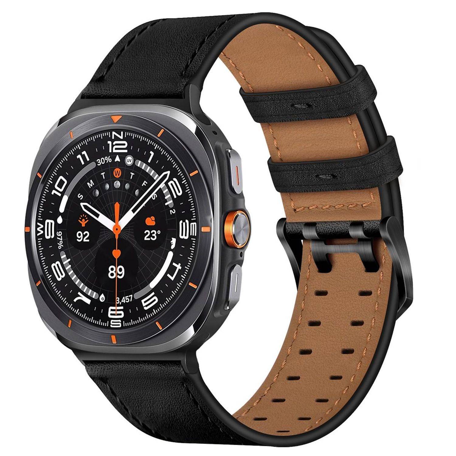 Echtleder Armband für Samsung Galaxy Watch 9 / 8 / 8 Classic Doppelverschluss