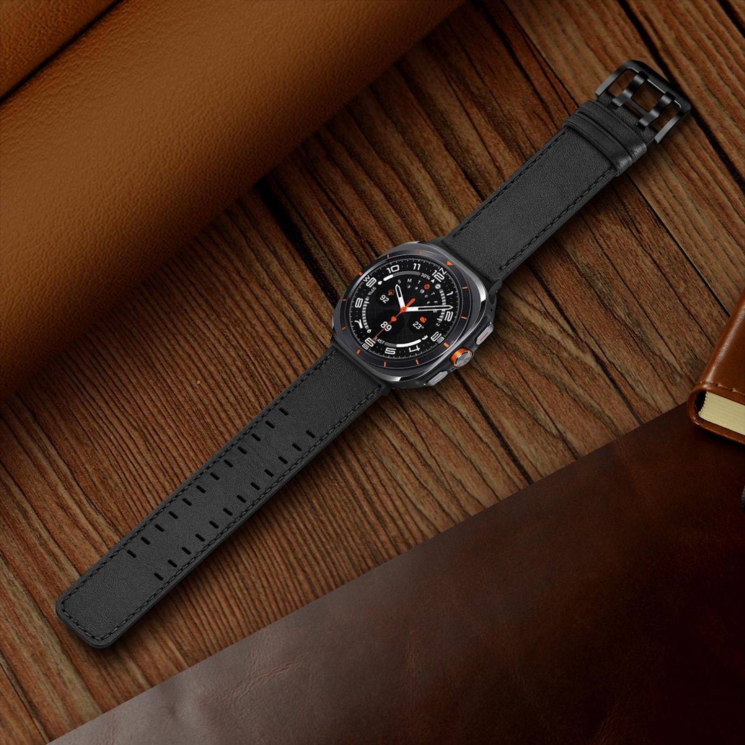 Echtleder Armband für Samsung Galaxy Watch 9 / 8 / 8 Classic Doppelverschluss