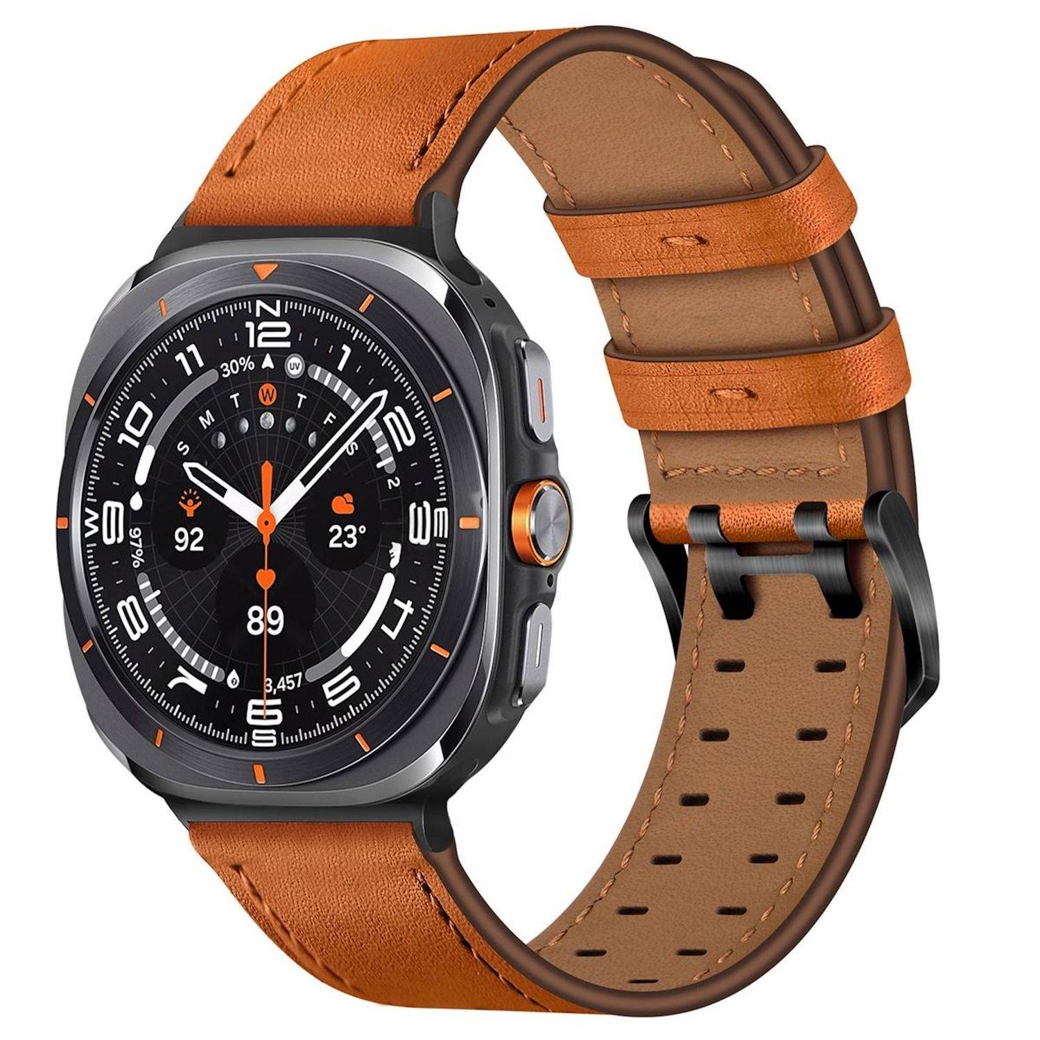 Echtleder Armband für Samsung Galaxy Watch 9 / 8 / 8 Classic Doppelverschluss