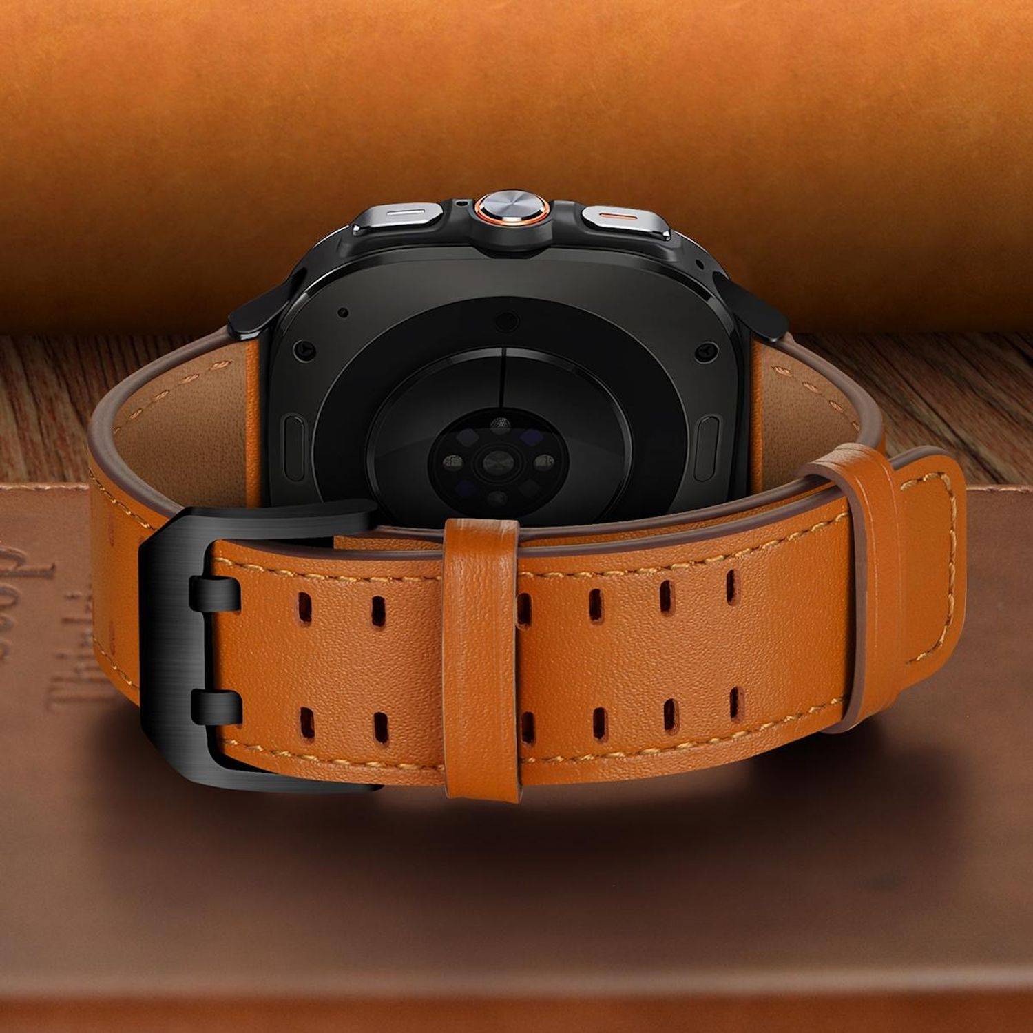 Echtleder Armband für Samsung Galaxy Watch 9 / 8 / 8 Classic Doppelverschluss