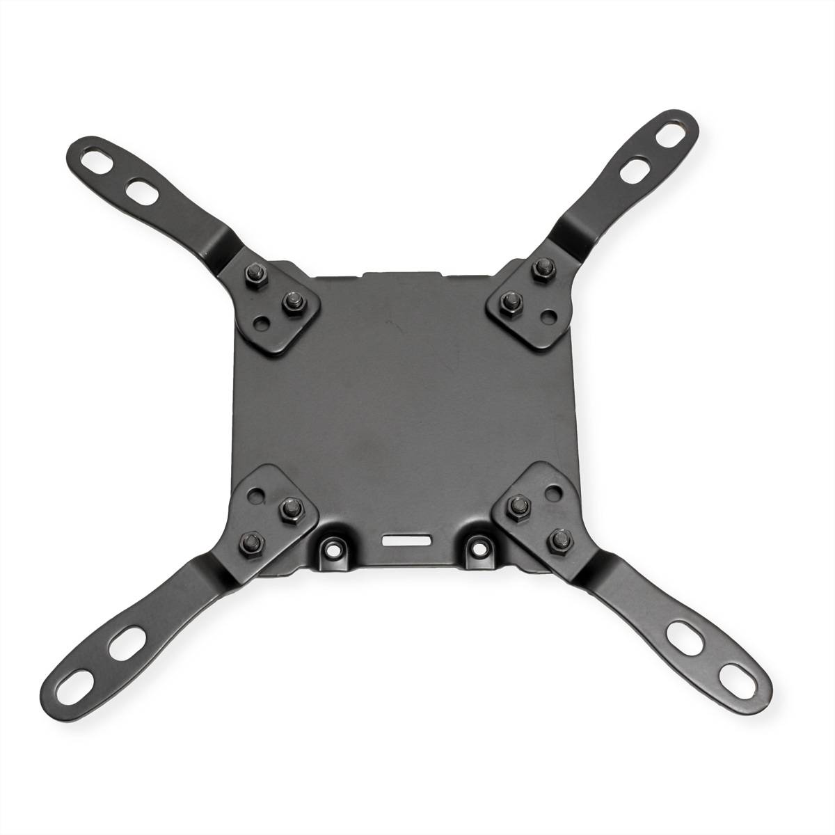Roline Schwerlast-LCD-Arm, Trägerstange, 4 Gelenke, Tischmontage, bis 27 kg, schwarz
