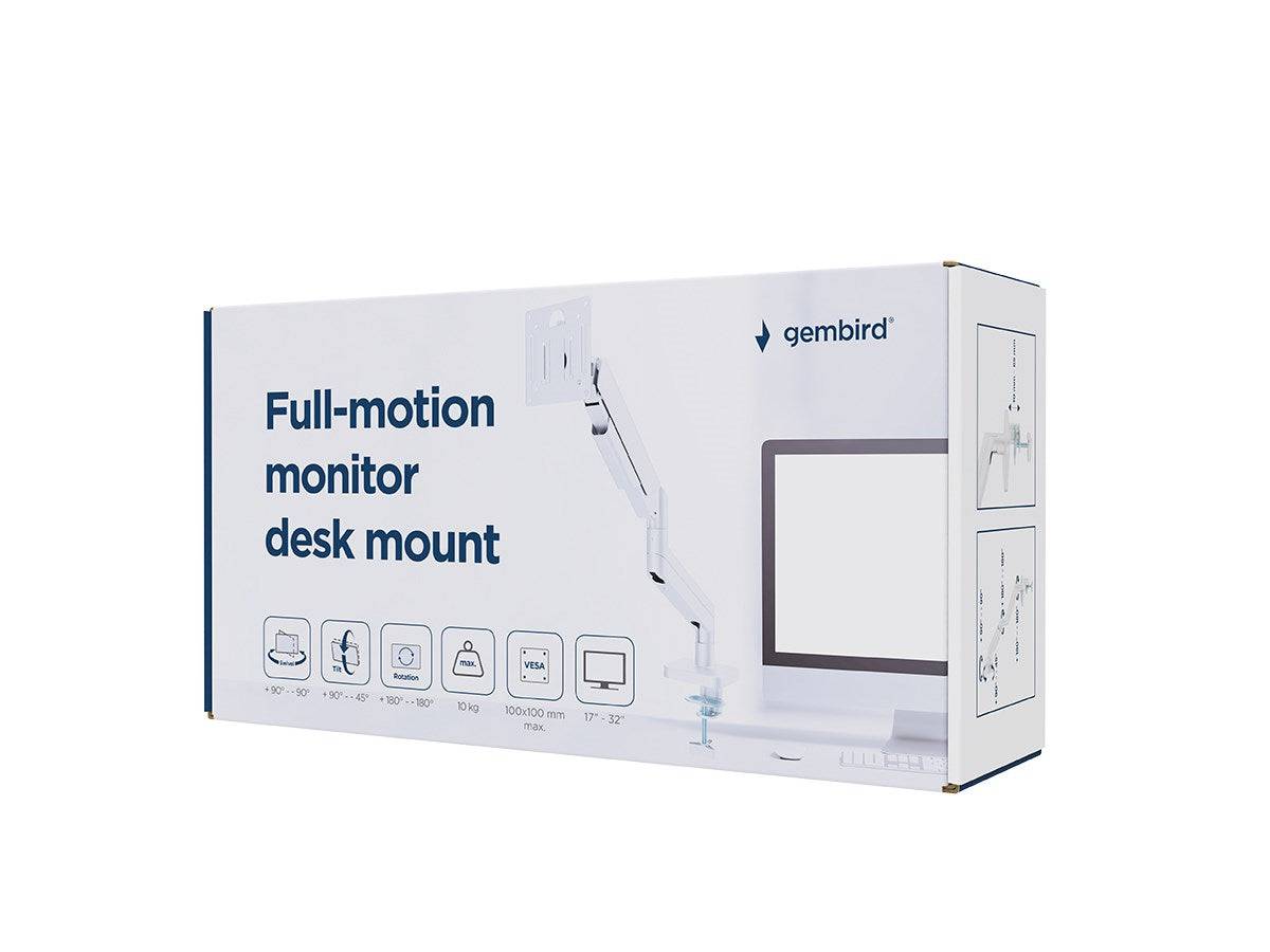 Gembird MA-DA1-04 Full-motion desk display mounting arm 17-32 whiteZubehör