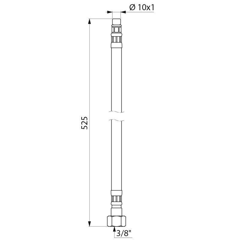 Delabie Flexible PEX-Schläuche D10 x G3/8 L.525mm, 2 Stück