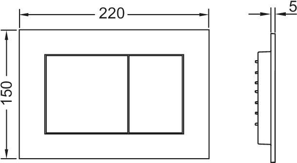 TECE TECEnow WC-Betätigungsplatte für Zweimengentechnik schwarz 767362, 1x -0402