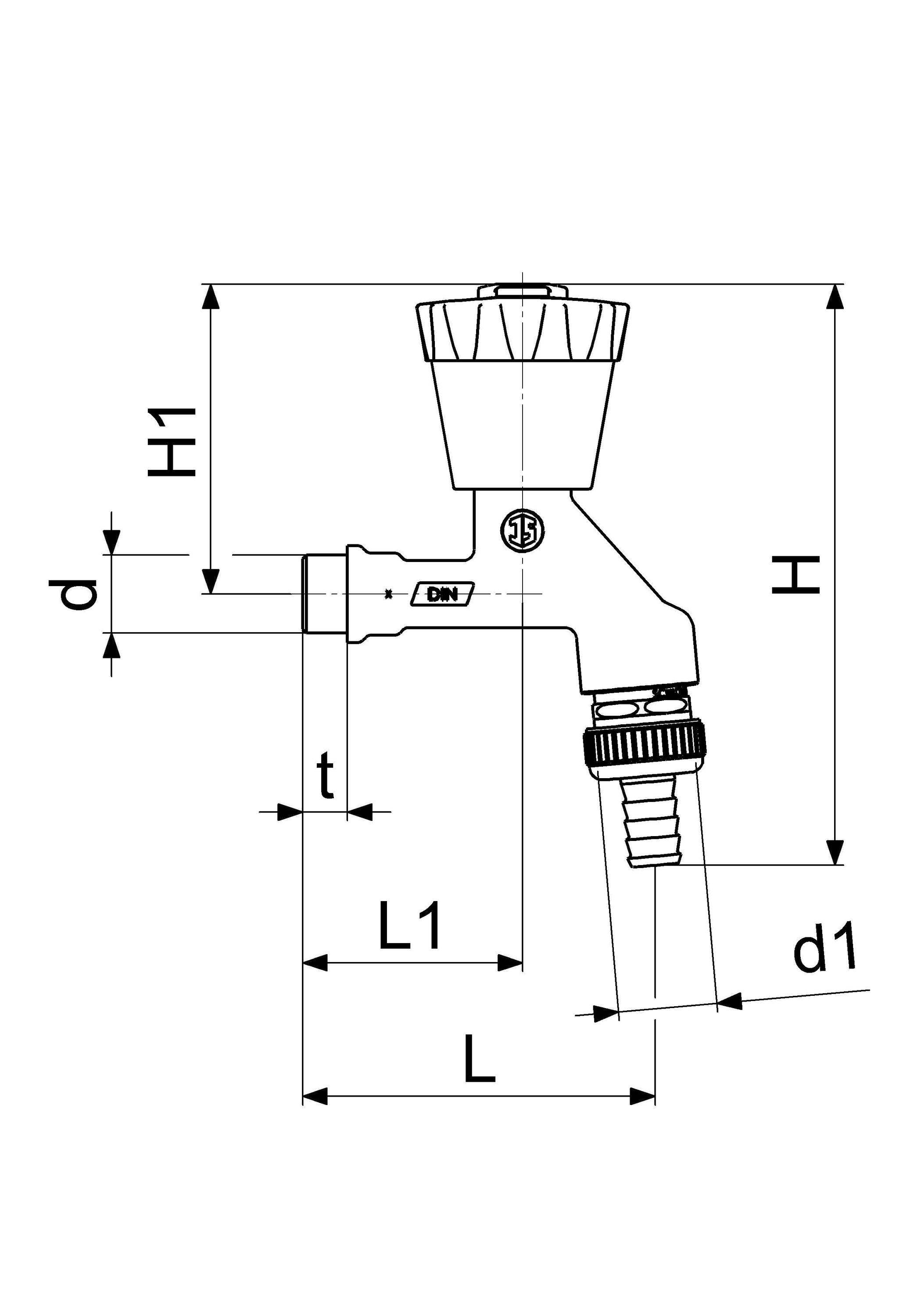 Schlösser Armaturen JS AUSLAUFVENTIL,ABSCHLIESSBAR M. RB,RV,SV,DN15,POL.CHR,GRIF