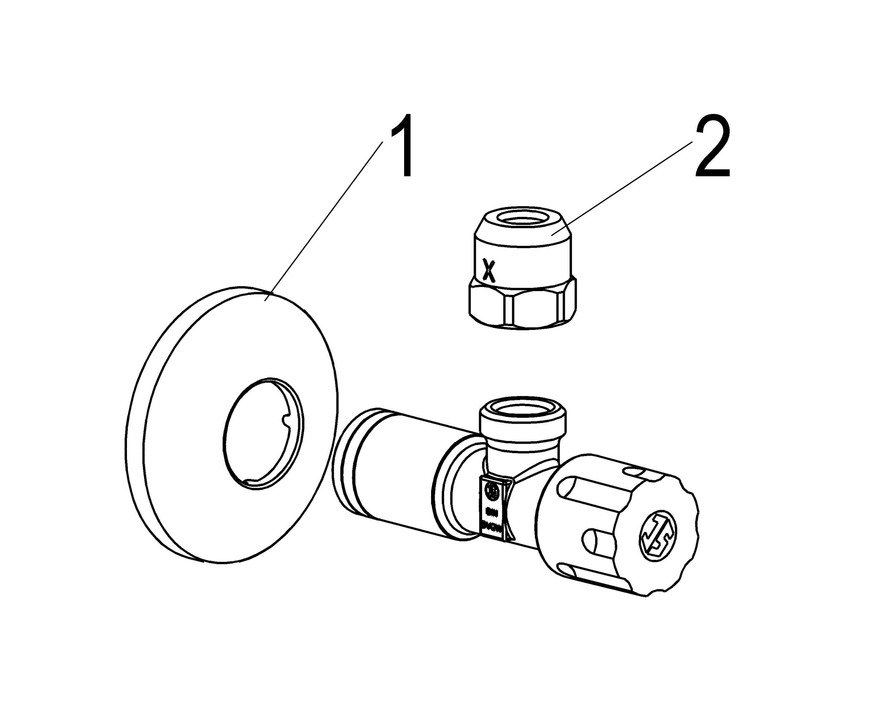 Schlösser Editiontech Eckventil 1/2, vc, Standard-Griff, selbstdichtend