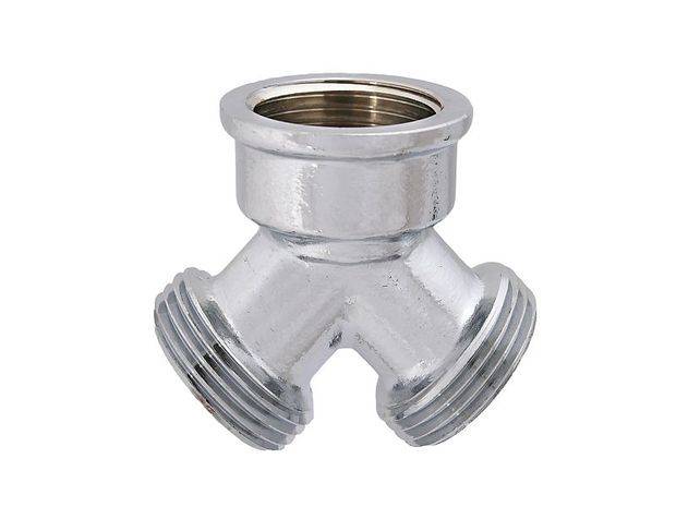 Schlösser Y-Verteilerstück DN 20, 3/4, Messing blank, 2x AG, 1x IG