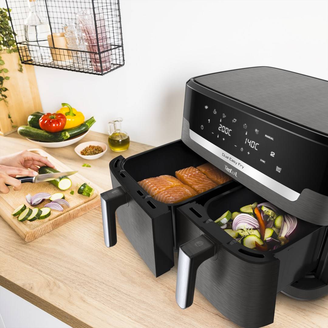 Tefal EY942H Dual Easy Fry Heißluftfritteuse 11L
