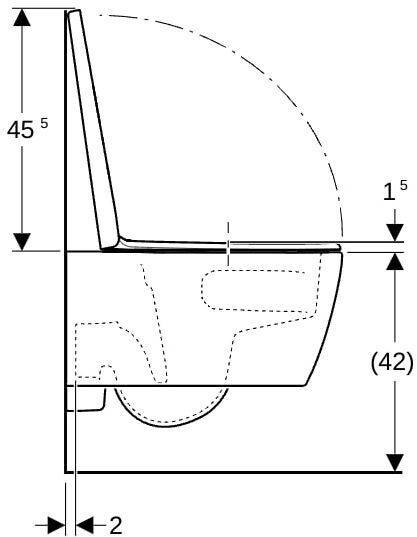 GE iCon Set WWC, Tiefsp., geschl. Form TurboFlush, m. WC-Sitz, T:53cm, weiß