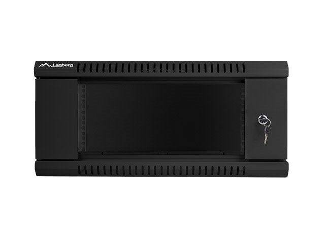 Lanberg WF01-6404-10B, 4U, Wandmontiertes Regal, 60 kg, Schwarz, Stahl, Gehärtetes Glas, Geschlossen