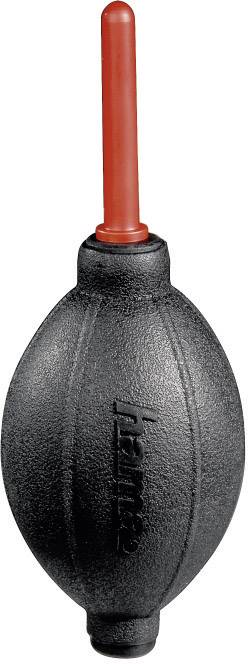 Ein schwarzer Blasebalg mit roter Düse, verwendet zum Reinigen von Kameralinsen und empfindlichen Geräten. Markenname 'Hama'.
