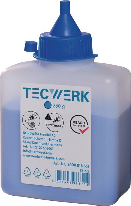 Schlagschnurkreide 1000g rot Ku.-Flasche TECWERK