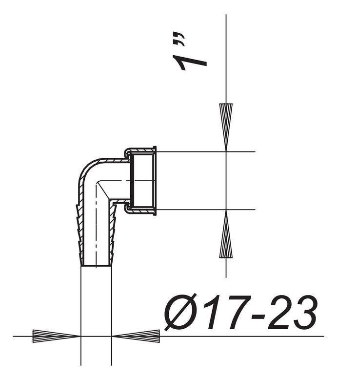 Dallmer Winkelschlauchtülle 1 grau, zu HL 400, 405, 406