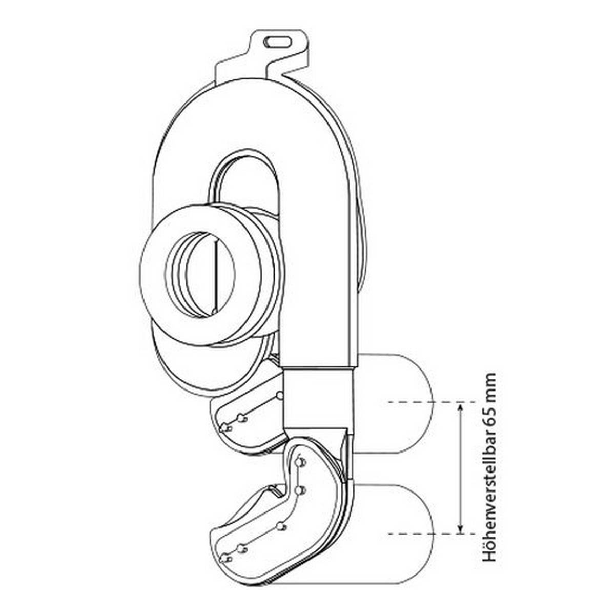 HAAS Urinal-Absaugsiphon OHA 6000 DN 50, höhenverst. um 65mm, waag., sw