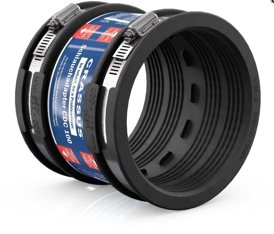 Crassus Schlauchadapter CDC Typ 1, 100, 100-116mm, 0,6 b, m I-Lippe